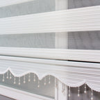 NAZA Beaded Decorated White Roller Blinds High Shading Window Curtains